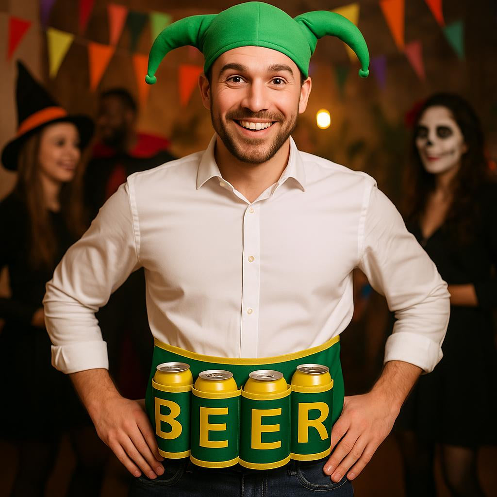 GP16968 – Bierhalter Gürtel für Herren mit 4 Dosenfächern – Farbe: Grün