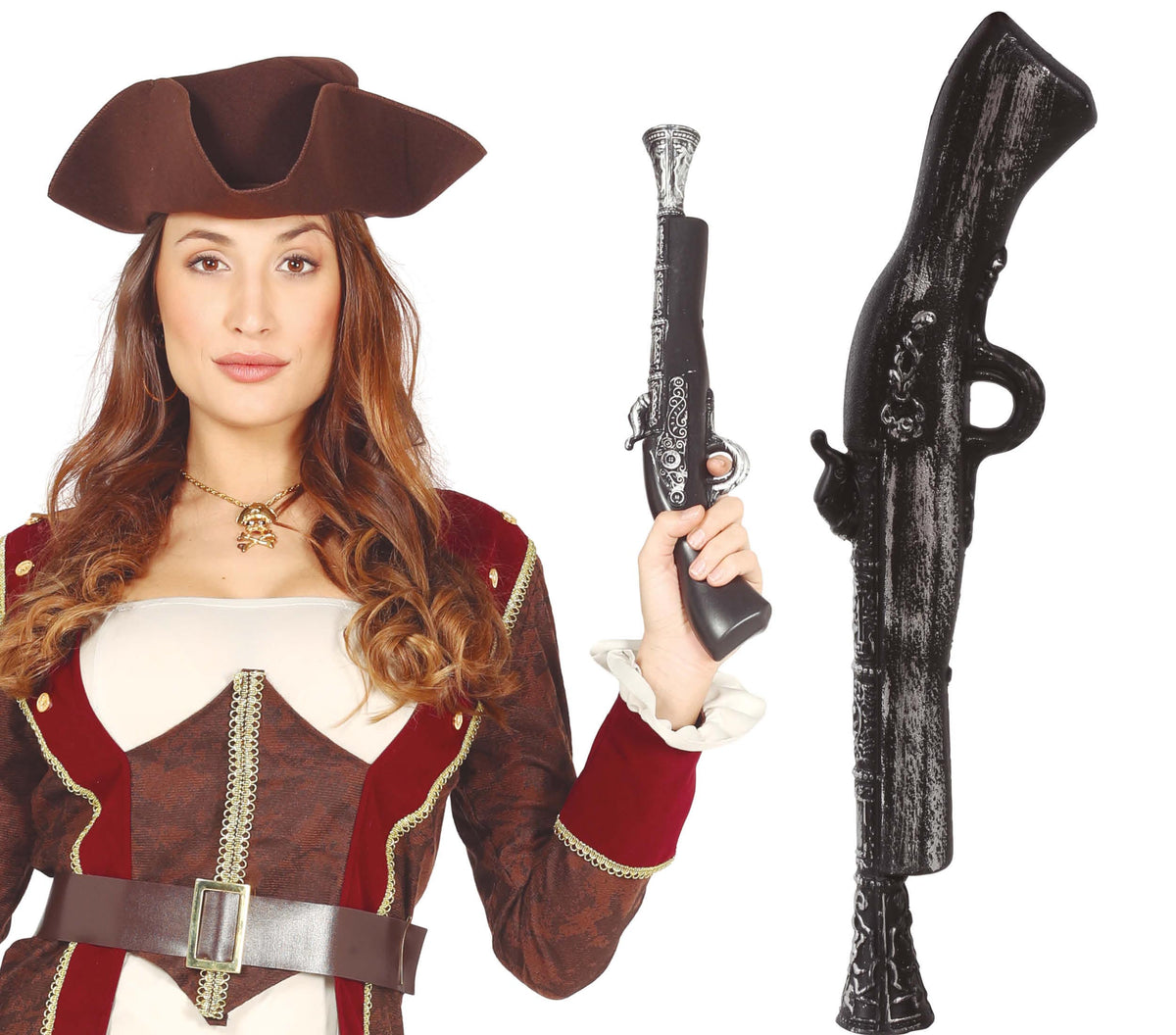 GP16572 – Piratenpistole für Erwachsene 42 cm – Größe: Standard