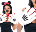 Große Maus Handschuhe für Erwachsene weiß