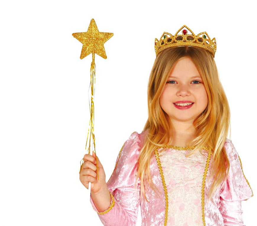 GP16381 – Glitzer Zauberstab für Mädchen 53 cm – Farbe: Gold