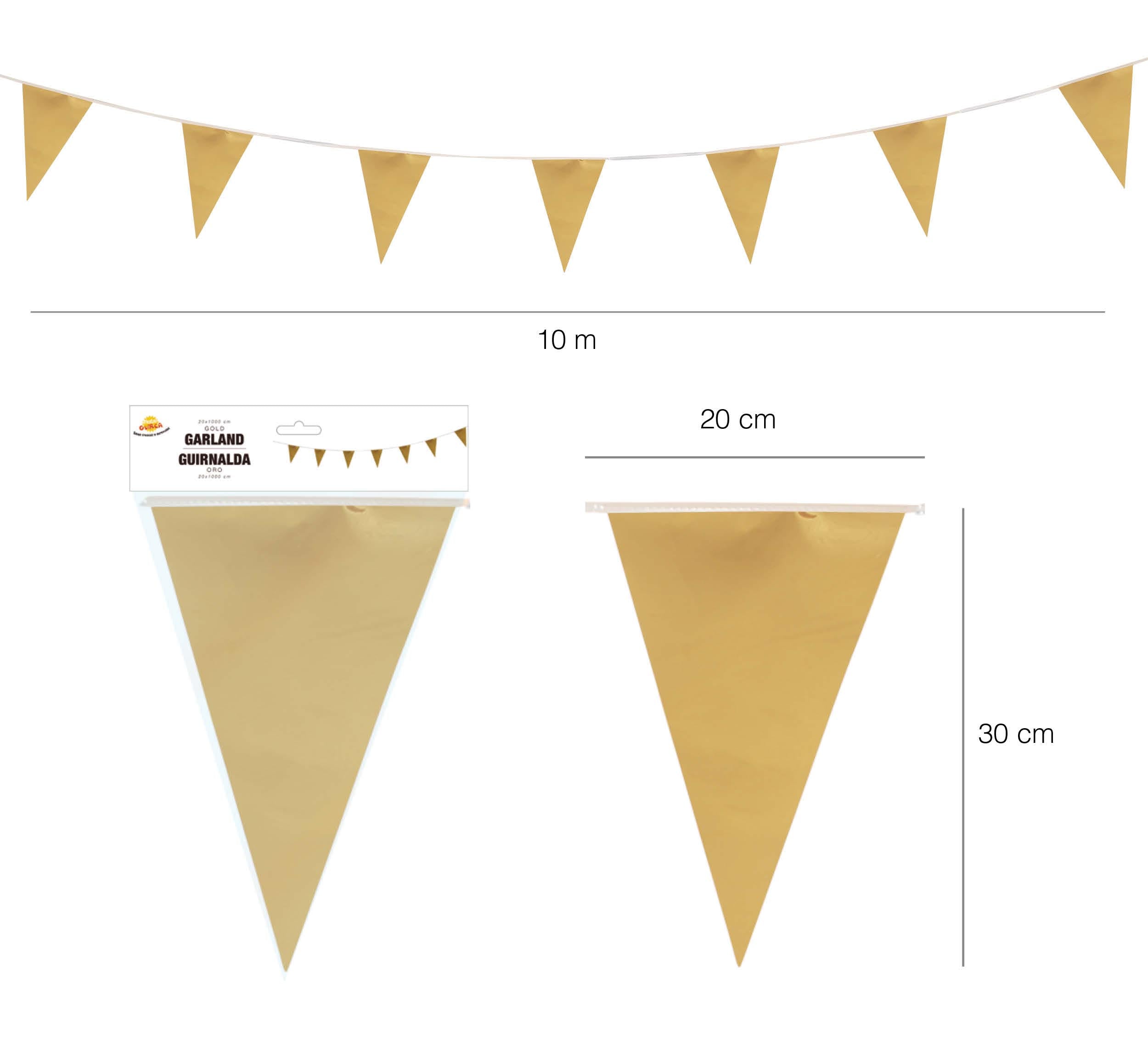 GP7263 – Party Stimmung Rosen Gold Wimpel Girlande – Farbe: Gold