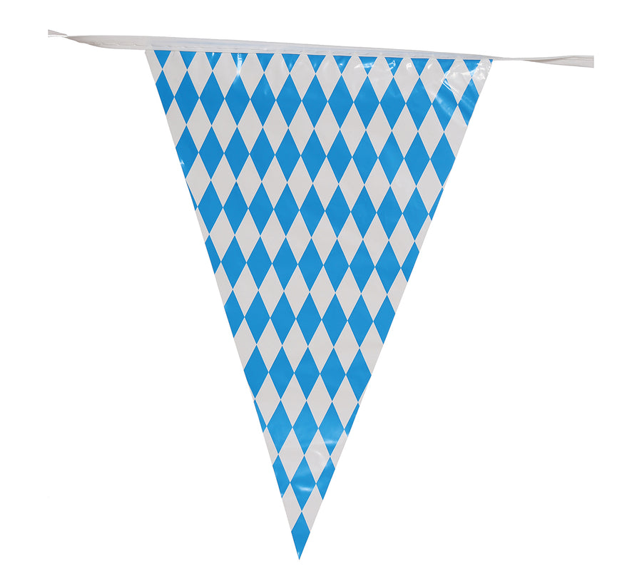 Bayrische Wimpelkette 4 m blau weiß Oktoberfest