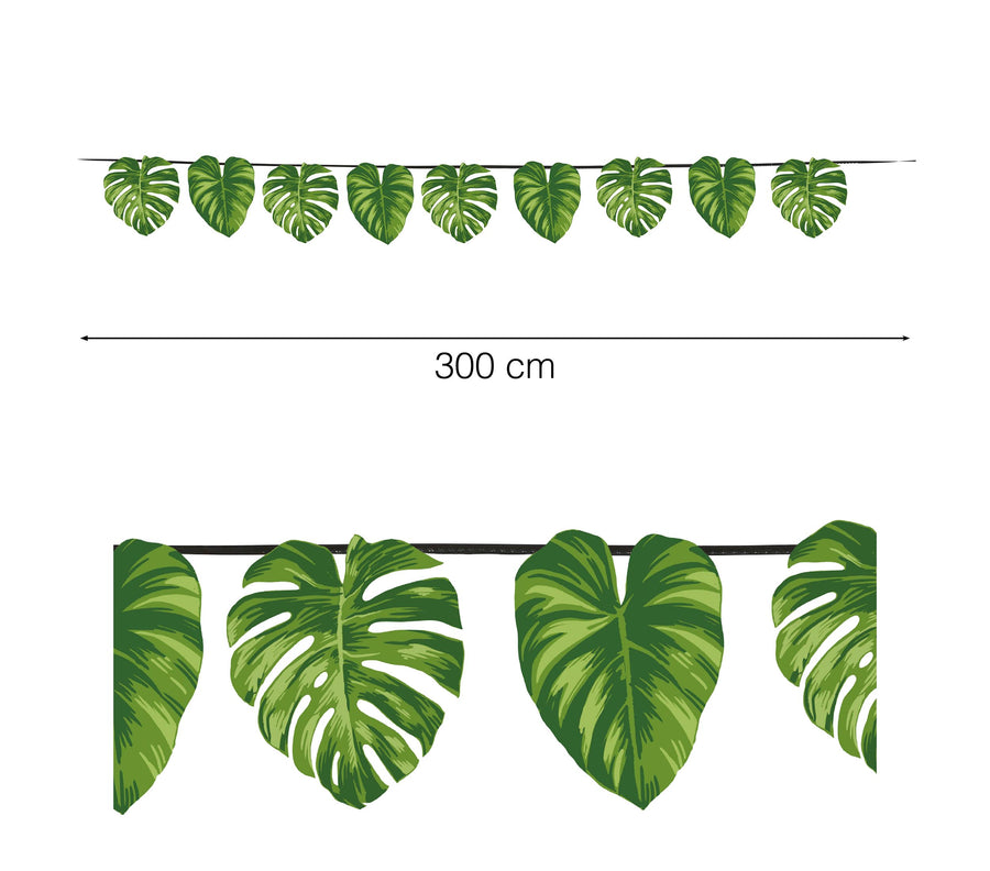 Dschungel Blätter Girlande 300 cm grün