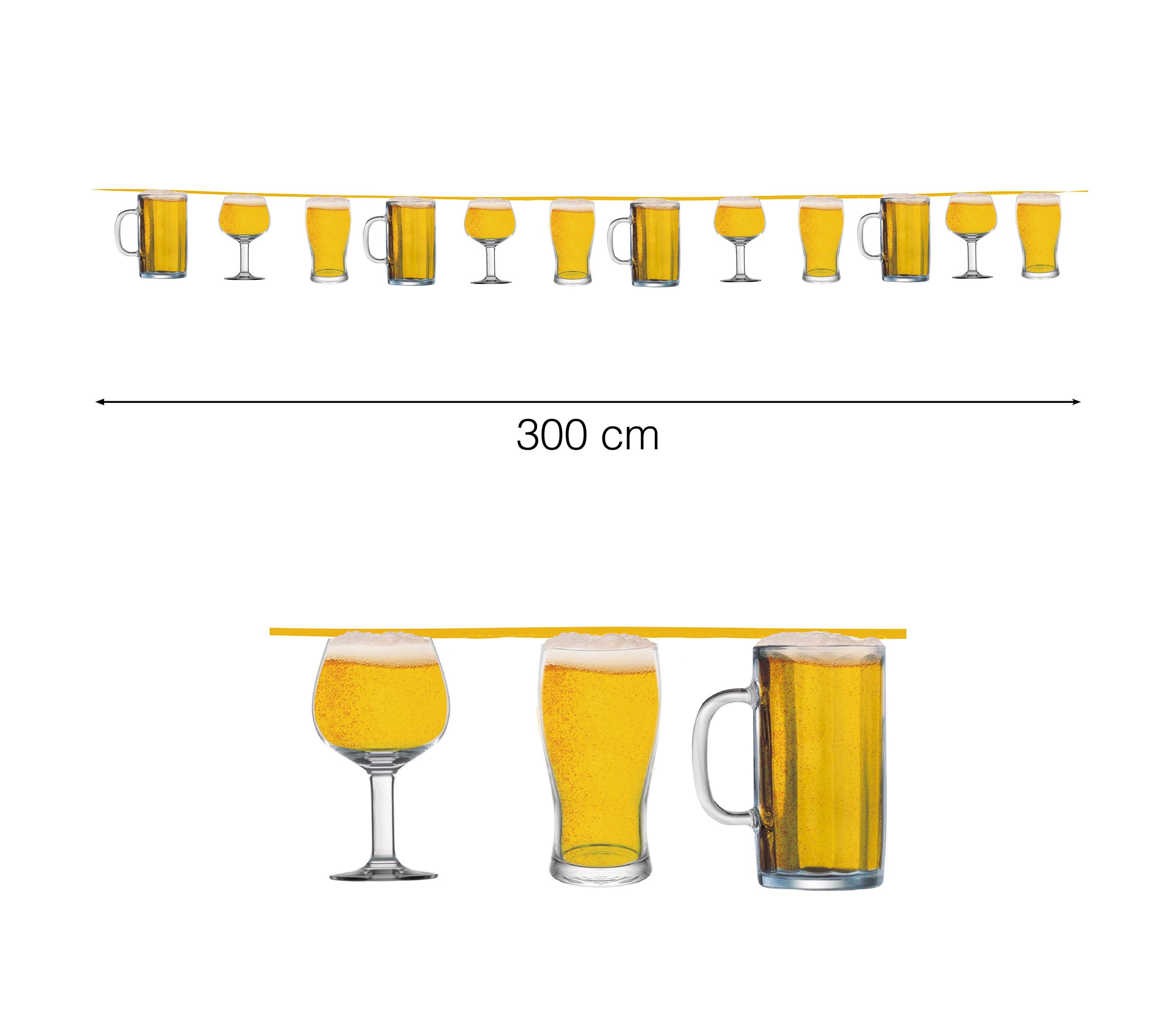 GP7278 – Bier Party Girlande Deko Feier – Farbe: Gelb