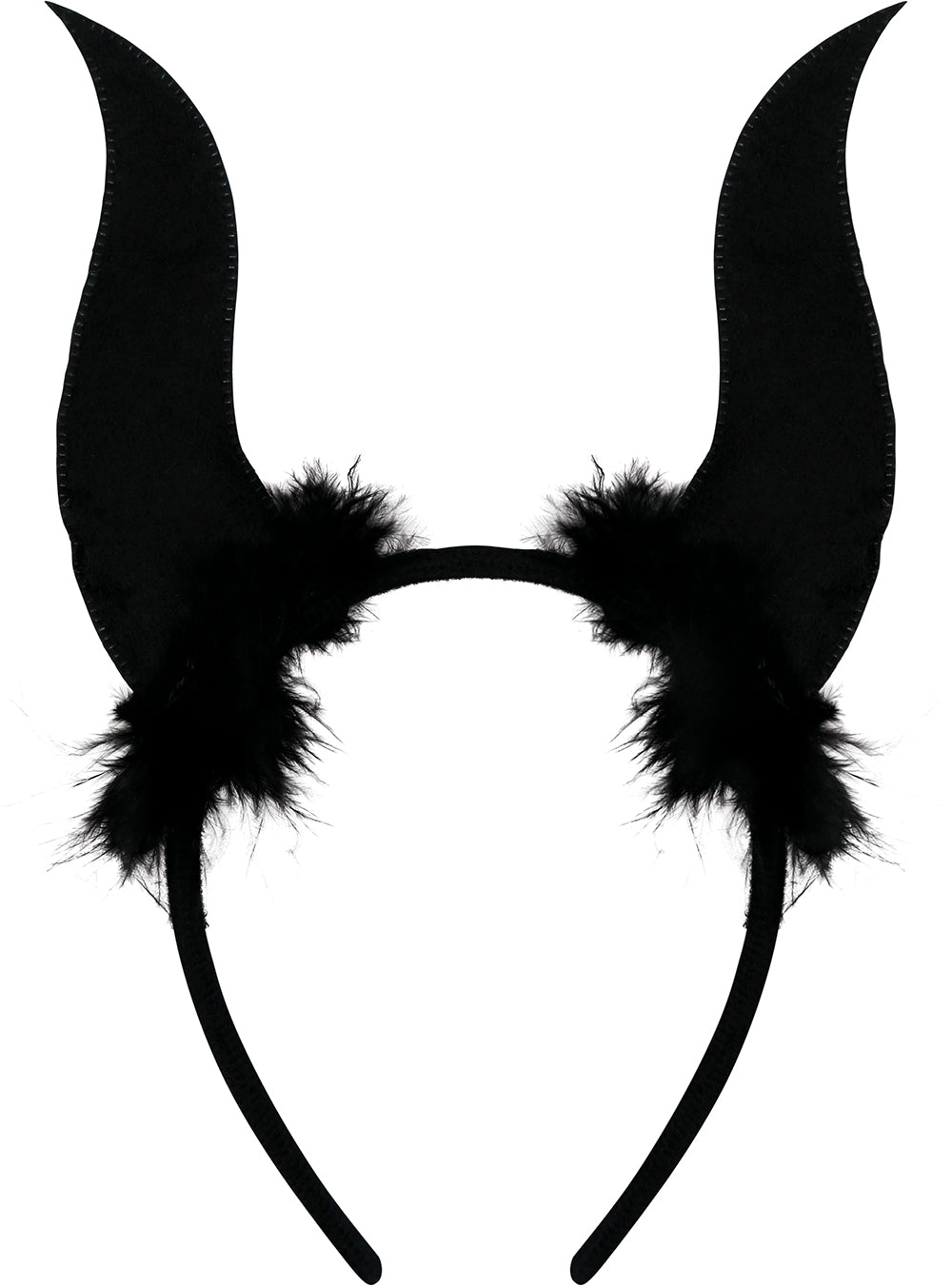 GP26644 – Teufelshörner Haarreif für Damen mit Glitzer – Farbe: Schwarz