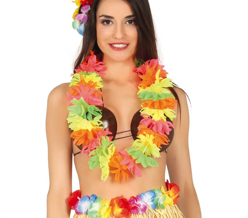 GP17260 – Hawaiikette für Erwachsene leuchtet im Dunkeln – Farbe: Mehrfarbig, Ansicht 2