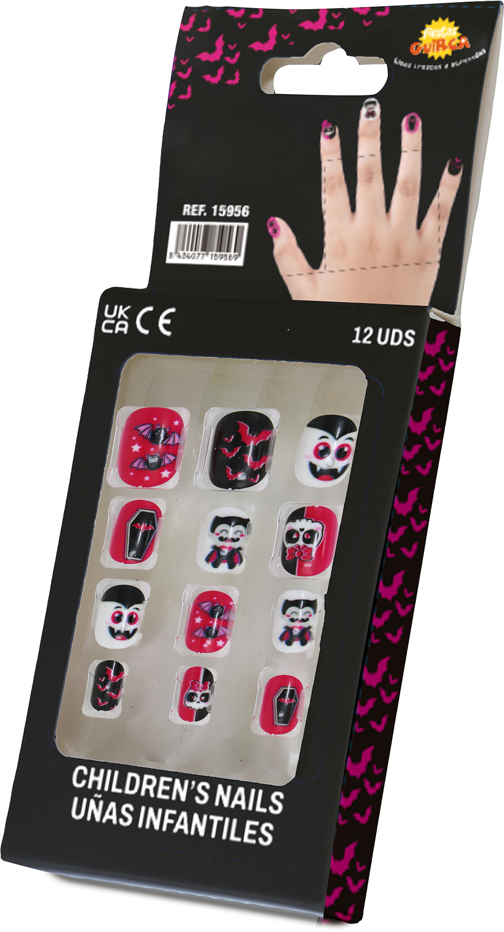GP15954 – Halloween Fingernägel für Kinder selbstklebend – Farbe: Vampir