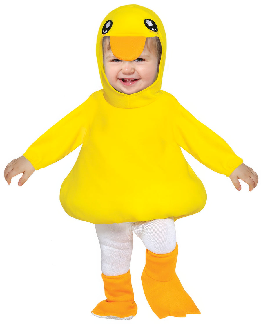 Enten Kostüm für Babys gelb mit Kapuze
