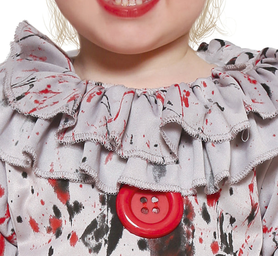GP76032 – Halloween Clown Kostüm Baby Gruselige – Größe: 74/80 – Farbe: Grau, Ansicht 2