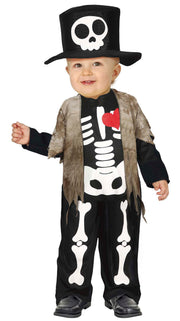 Skelett Kostüm für Babys mit Zylinder, Bild 1