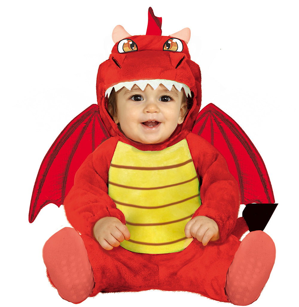 GP76062 – Drache Baby Halloween Kostüm Mit Flügeln – Größe: 74/80 – Farbe: Rot