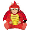 GP76062 – Drache Baby Halloween Kostüm Mit Flügeln – Größe: 86/92 – Farbe: Rot