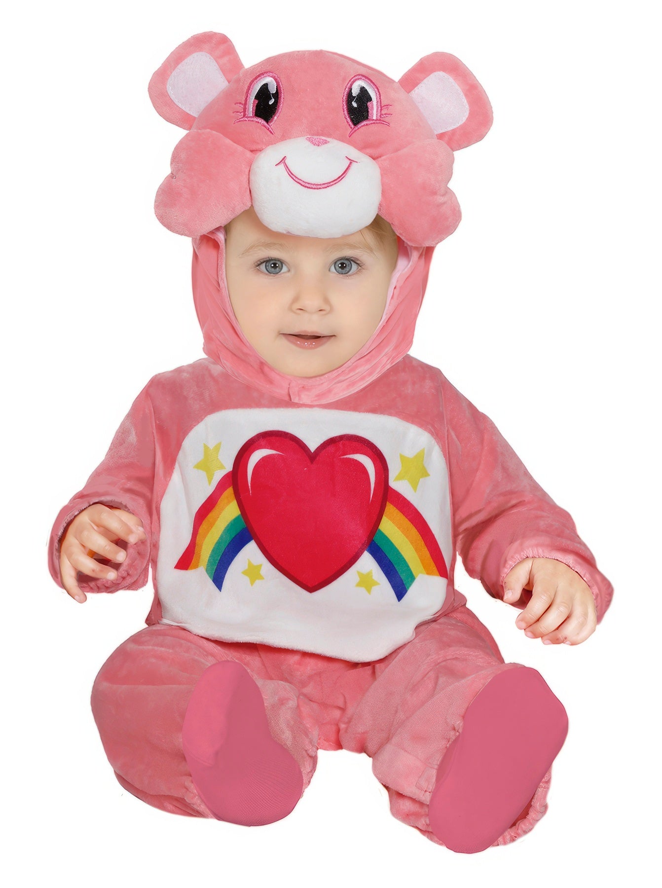 GP76070 – Bär Regenbogen Baby Overall Kapuzenkostüm – Größe: 86/92 – Farbe: Pink