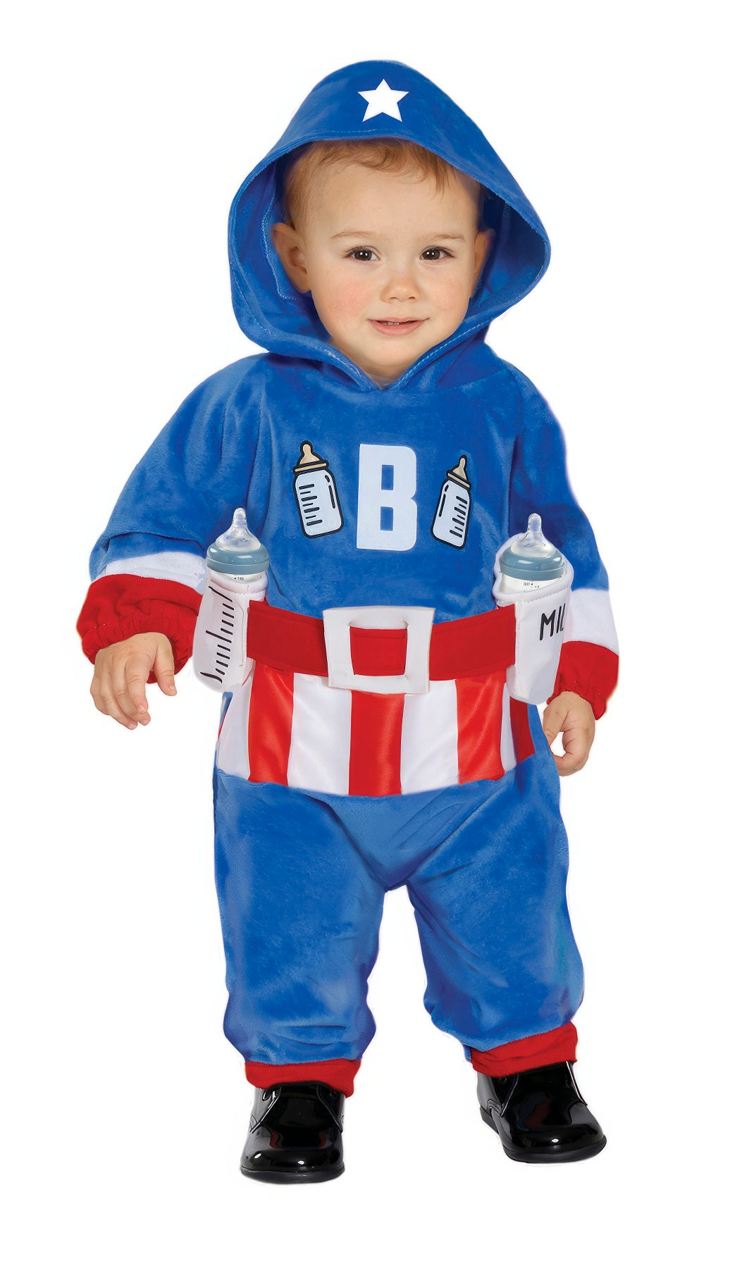 GP76072 – Superheld Jumpsuit Baby Cartoon – Größe: 74/80 – Farbe: Blau