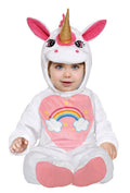 Einhorn Kostüm für Babys mit Kapuze weiß