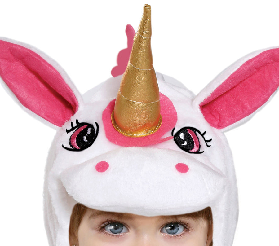 GP76078 – Einhorn Karneval Kapuze Jumpsuit – Größe: 74/80 – Farbe: Weiß, Ansicht 2