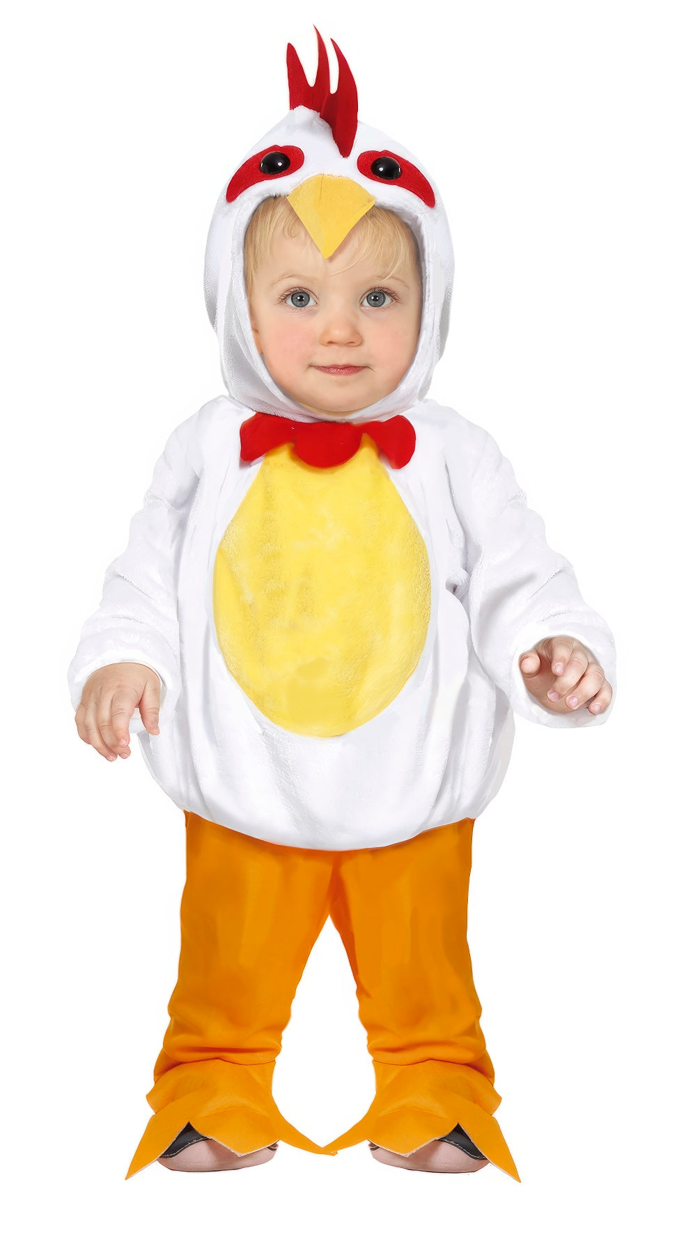 GP76094 – Huhn Kapuzenanzug Karneval Tiere – Größe: 86/92 – Farbe: Weiß