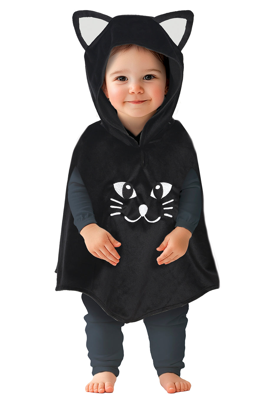 Katzen Poncho für Babys 88 cm mit Kapuze