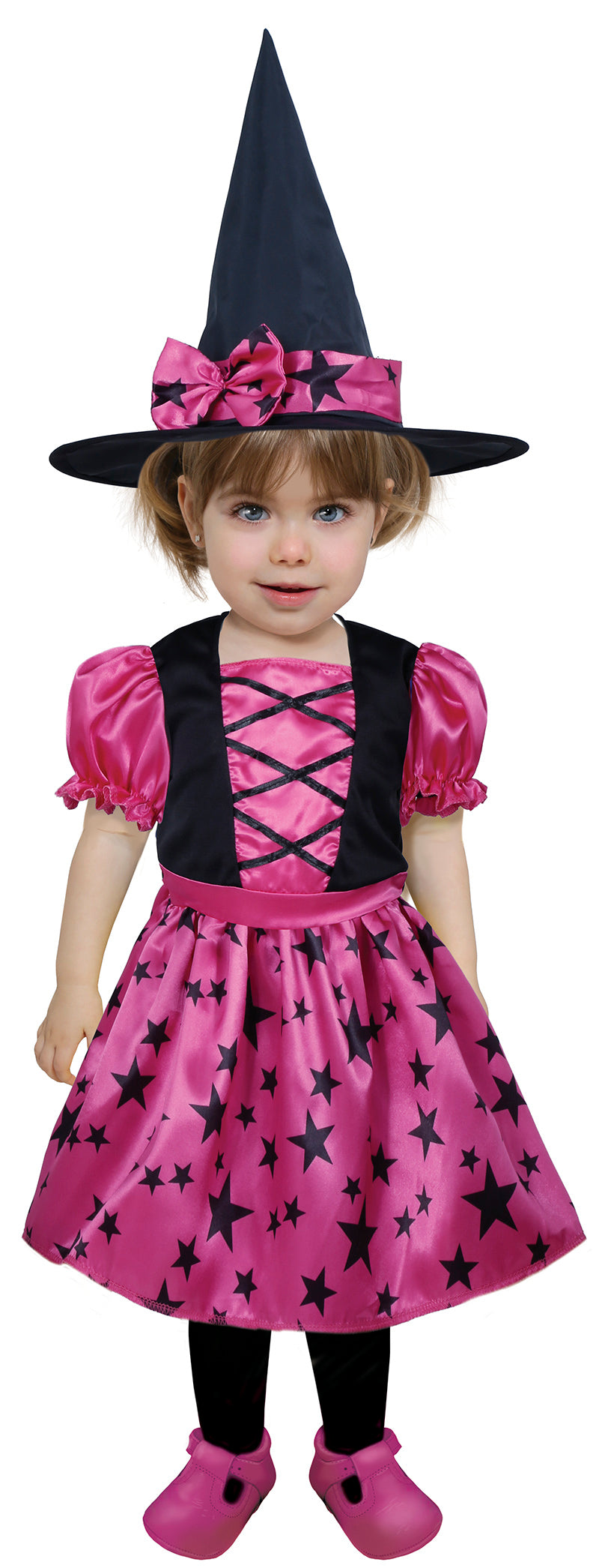 Hexenkostüm für Babys pink mit Hut