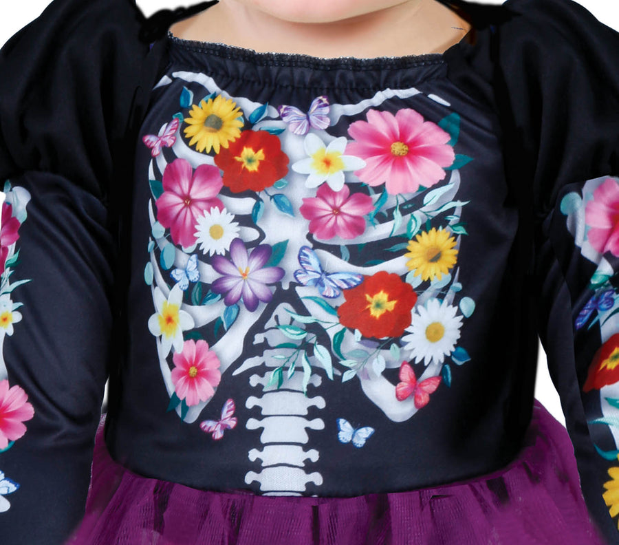 GP76114 – Blumenwelt Magisches Skelett Babykostüm – Größe: 74/80 – Farbe: Schwarz, Ansicht 2