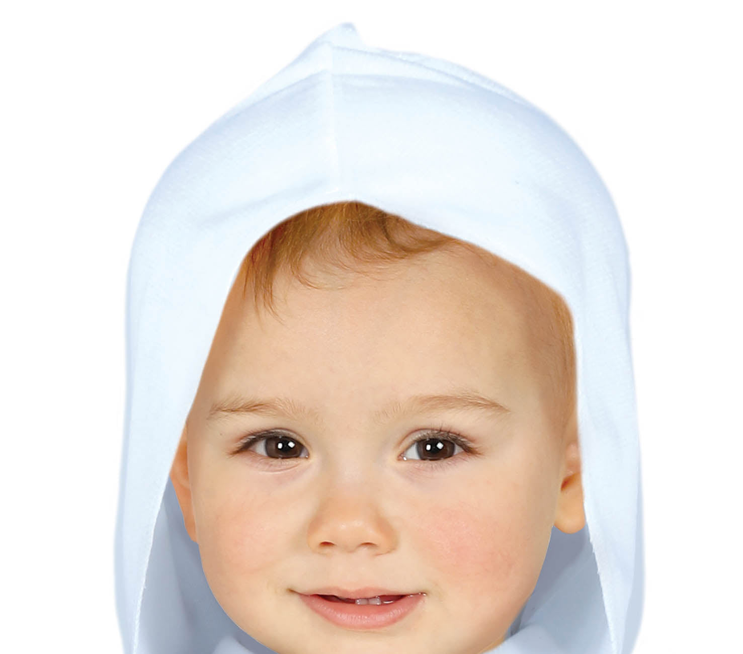 GP76120 – Gespenst Halloween Kostüm Tunika Mit Kapuze – Größe: 74/80 – Farbe: Weiß