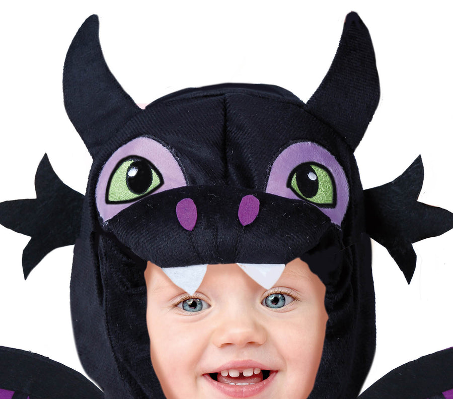 GP76124 – Drachen Jumpsuit Halloween Fantasie – Größe: 74/80 – Farbe: Schwarz, Ansicht 2