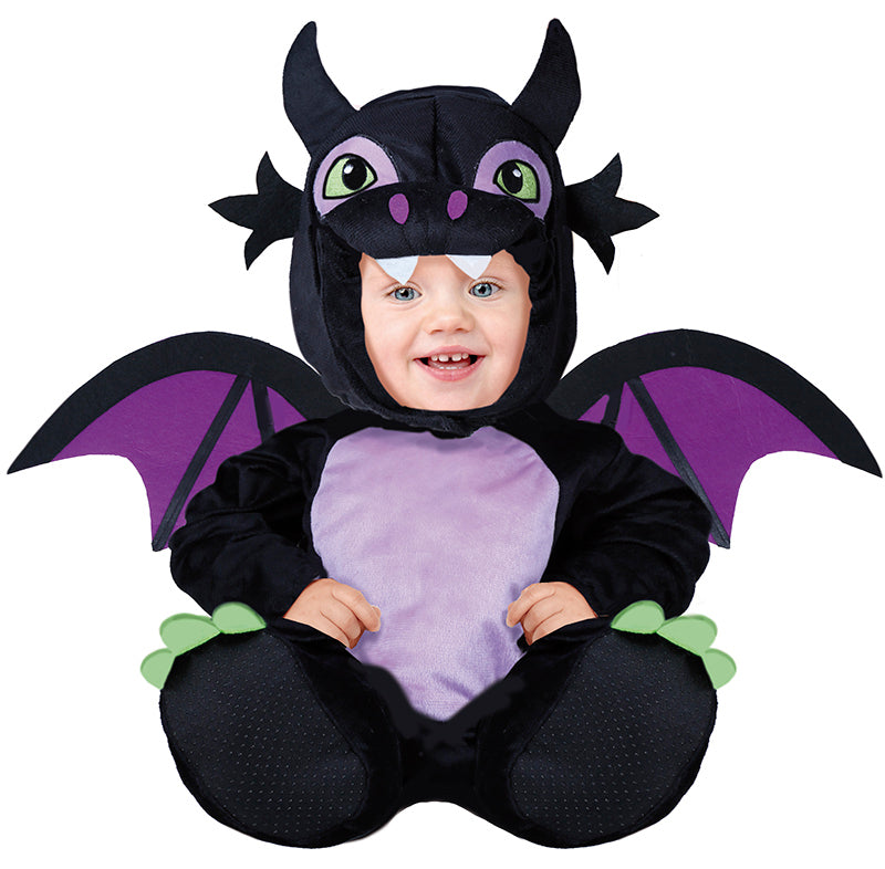 GP76124 – Drachen Jumpsuit Halloween Fantasie – Größe: 86/92 – Farbe: Schwarz