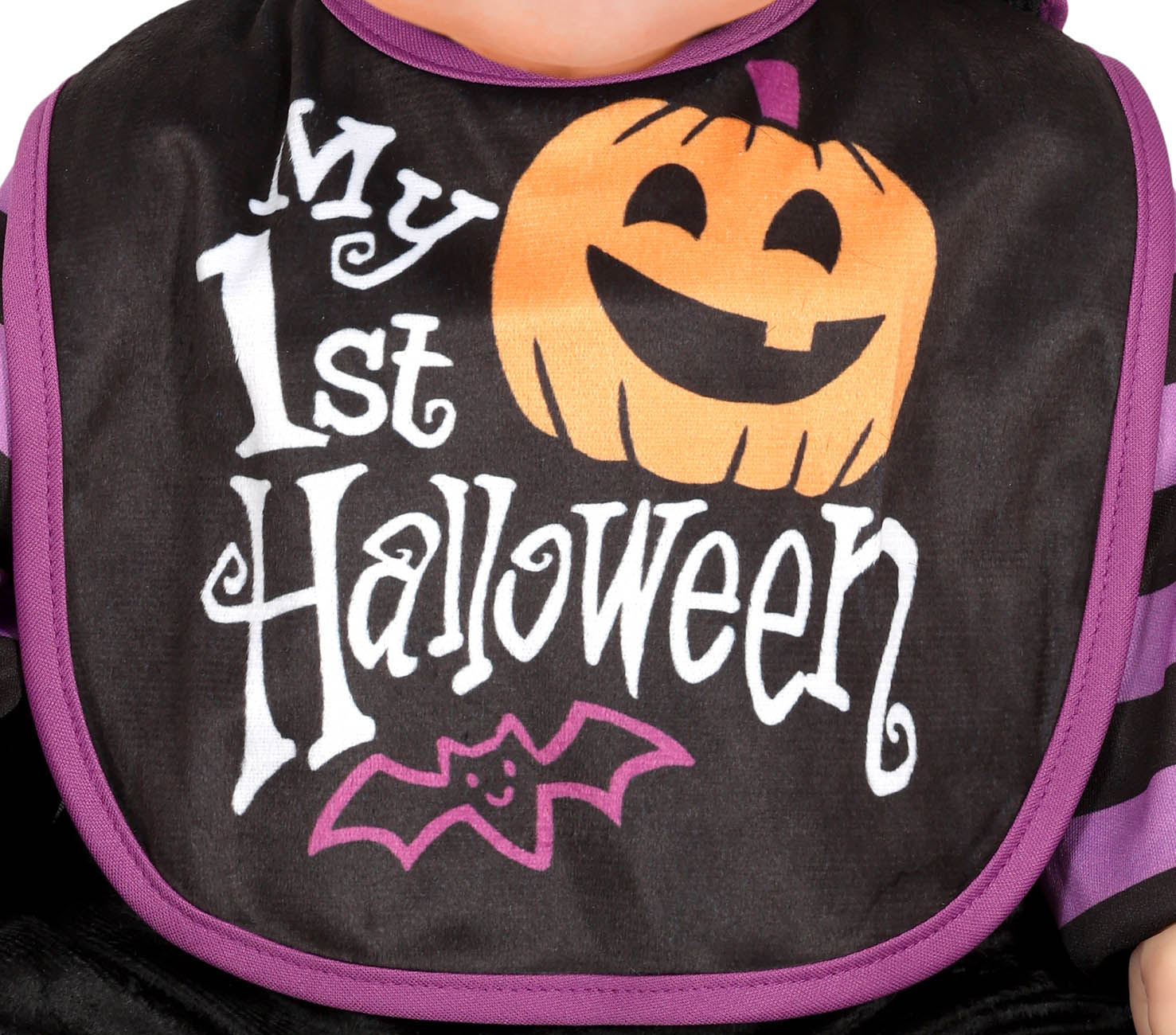 GP76128 – Halloween Kürbis Katze Baby Outfit – Größe: 74/80 – Farbe: Schwarz