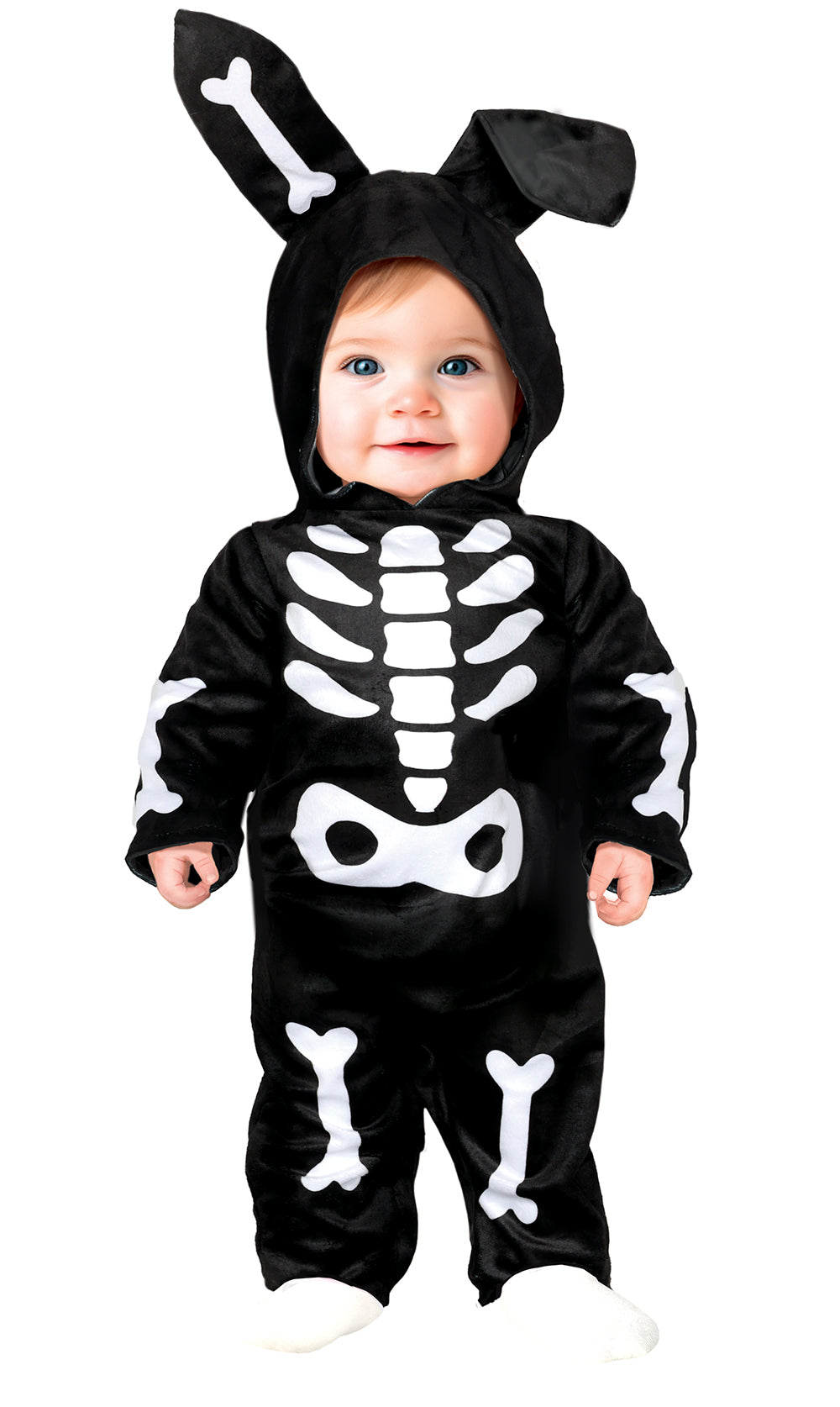 GP76136 – Skelett Hase Halloween Abenteuer – Größe: 74/80, 86/92 – Farbe: Schwarz