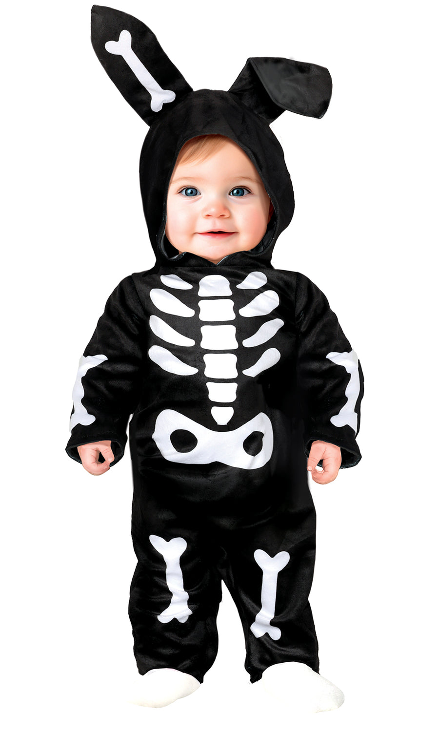 Skelett Hase Kostüm für Babys mit Kapuze