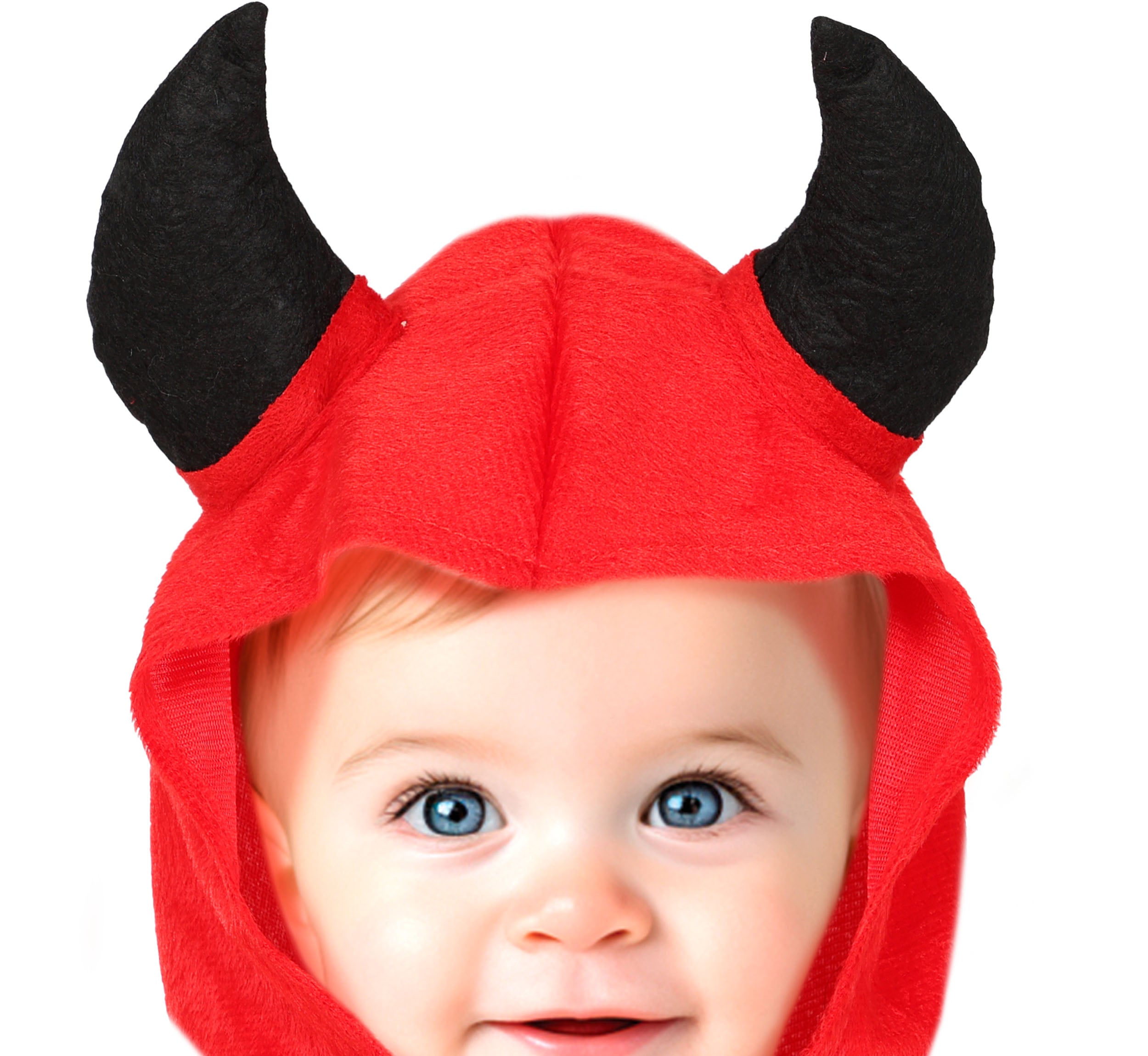 GP76138 – Dämonisches Halloween Kostüm Kapuze – Größe: 74/80, 86/92 – Farbe: Rot
