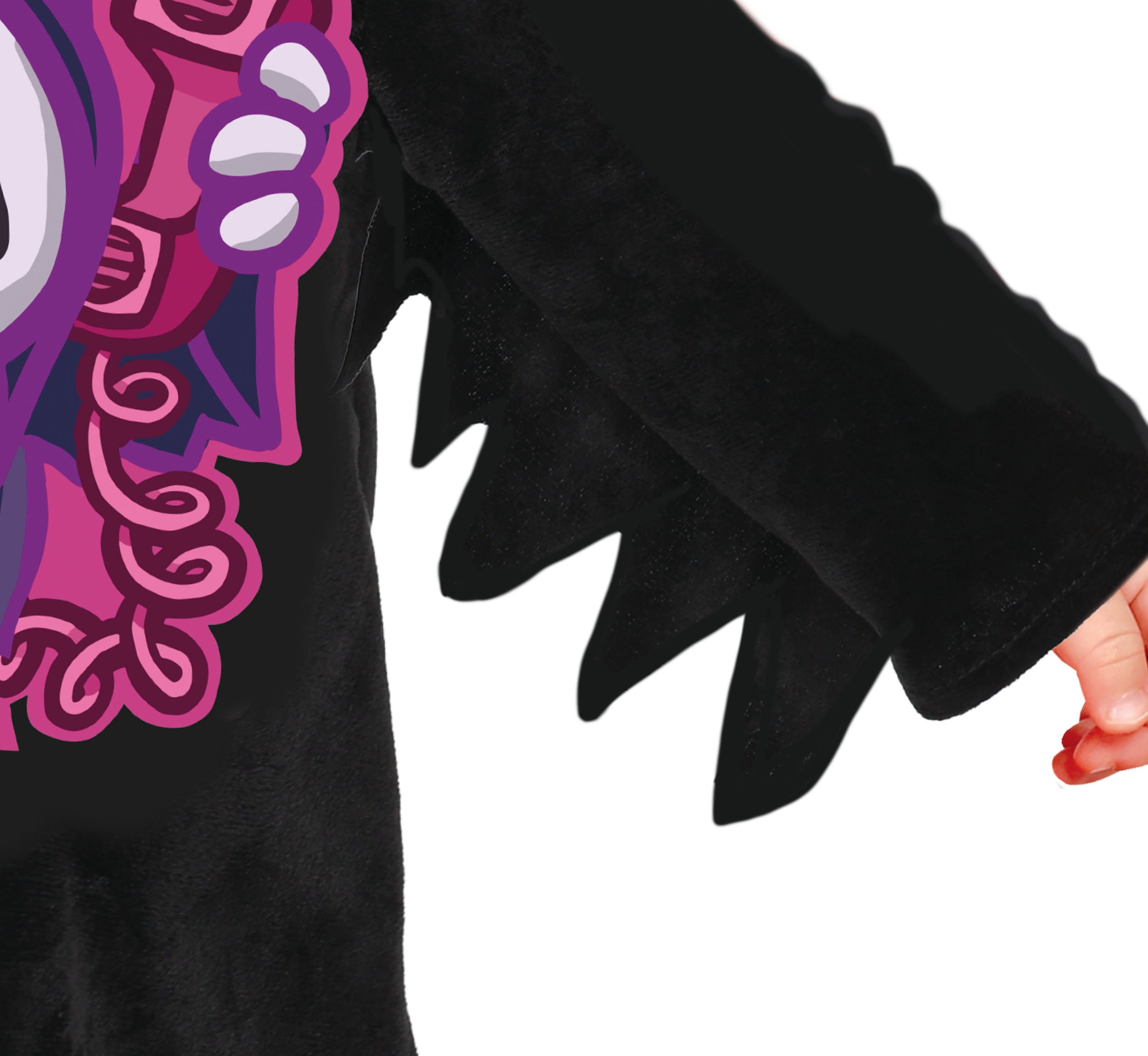 GP76144 – Halloween Geist Kapuze Tunika Baby – Größe: 74/80, 86/92 – Farbe: Schwarz