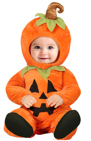 Kürbis Kostüm für Babys orange mit Kapuze, Bild 1