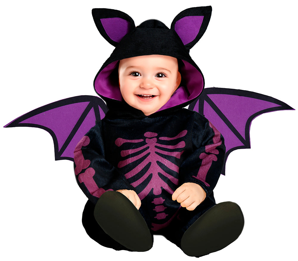 GP76152 – Fledermaus Halloween Kostüm Lila Schwarz – Größe: 74/80, 86/92 – Farbe: Schwarz