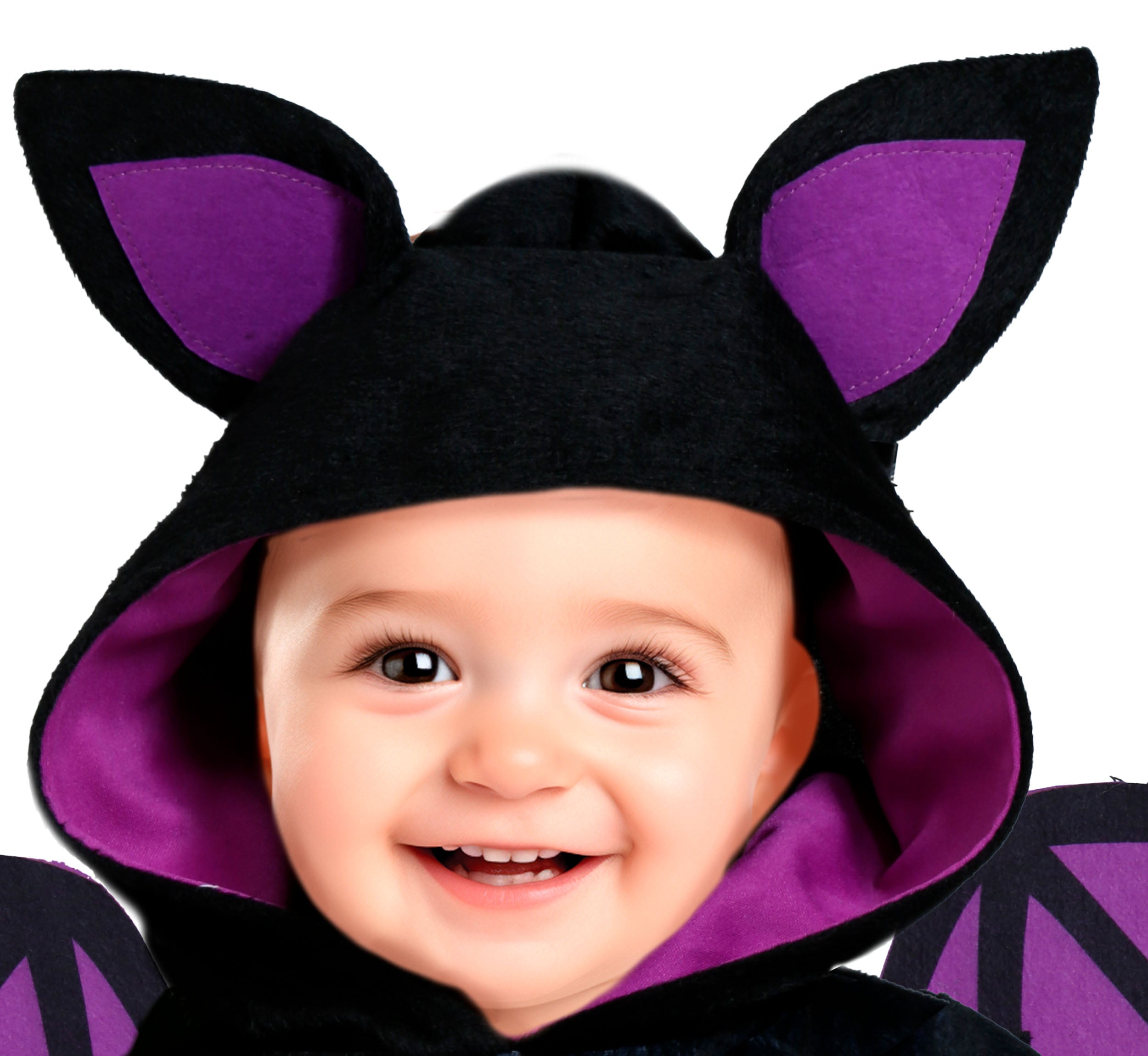 GP76152 – Fledermaus Halloween Kostüm Lila Schwarz – Größe: 74/80, 86/92 – Farbe: Schwarz