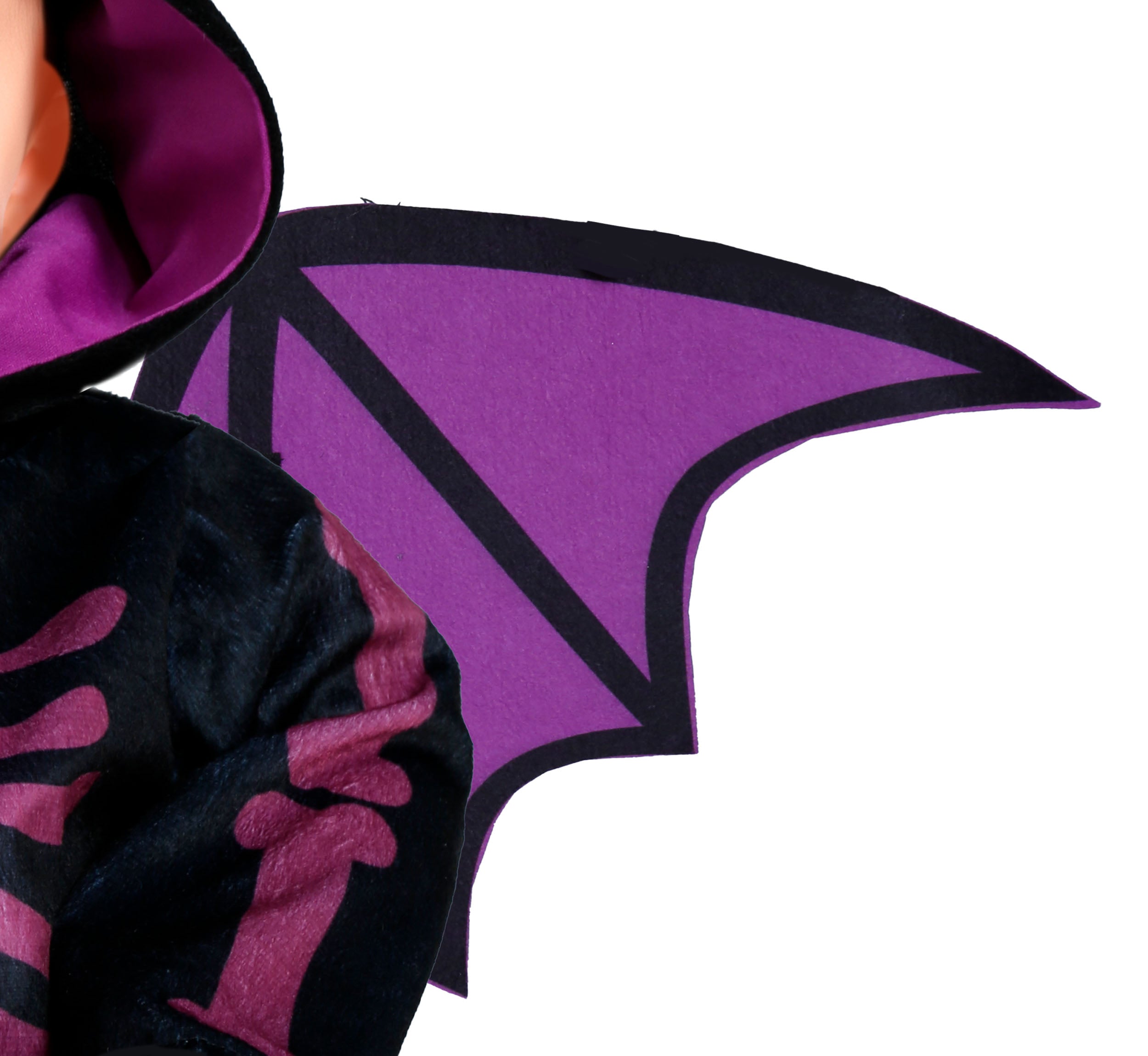 GP76152 – Fledermaus Halloween Kostüm Lila Schwarz – Größe: 74/80, 86/92 – Farbe: Schwarz