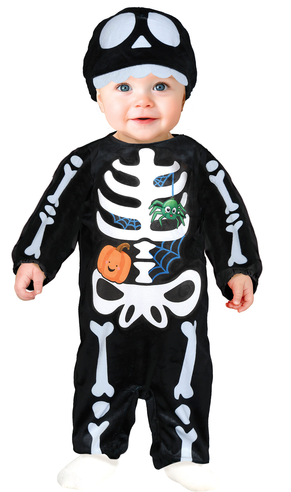 GP76154 – Skelett Halloween Abenteuer Kleidung – Größe: 74/80, 86/92 – Farbe: Schwarz