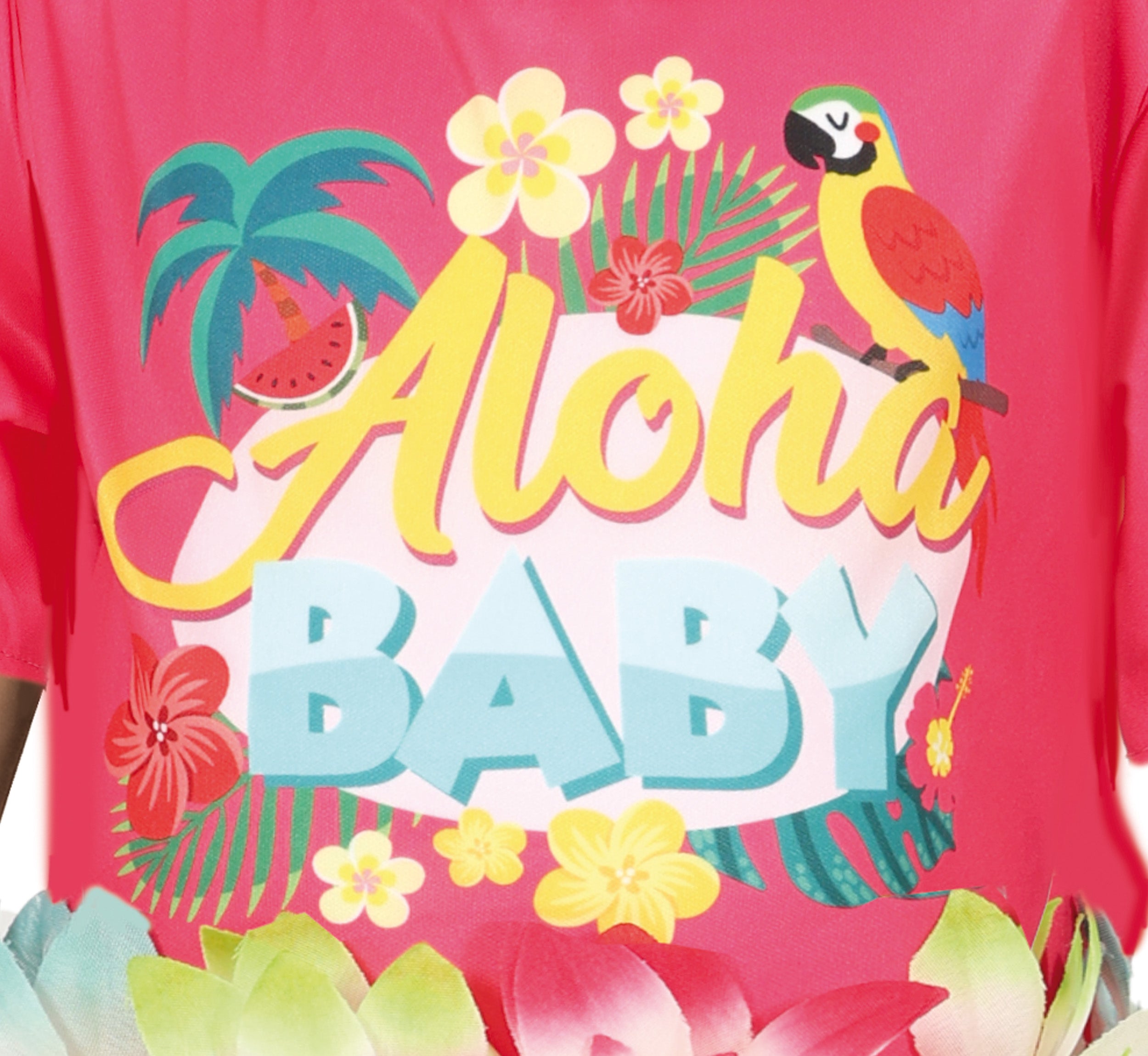 GP76161 – Sommertraum Hawaii Tropen Look Exotisch – Größe: 74/80, 86/92, 92/98 – Farbe: Pink