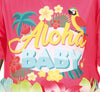 GP76161 – Sommertraum Hawaii Tropen Look Exotisch – Größe: 74/80, 86/92, 92/98 – Farbe: Pink