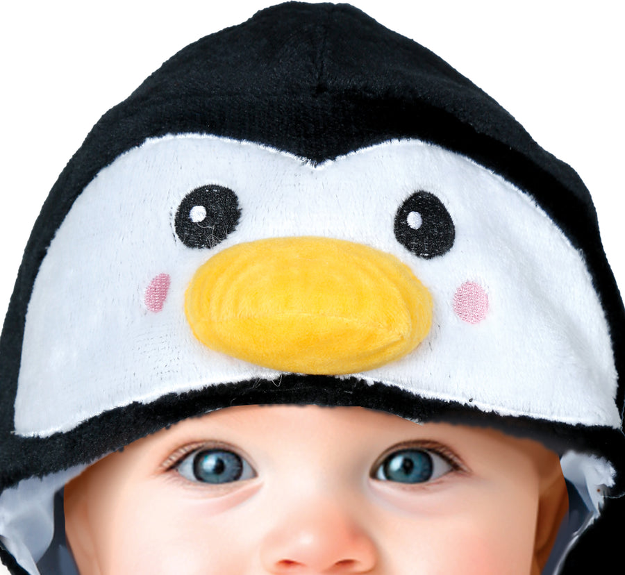 GP76169 – Meerestiere Pinguin Kapuzenkostüm – Größe: 74/80, 86/92 – Farbe: Schwarz, Ansicht 2