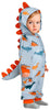 GP76178 – Dinosaurier Karneval Overall Mit Kapuze – Größe: 74/80, 86/92 – Farbe: Grau