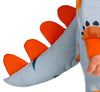 GP76178 – Dinosaurier Karneval Overall Mit Kapuze – Größe: 74/80, 86/92 – Farbe: Grau