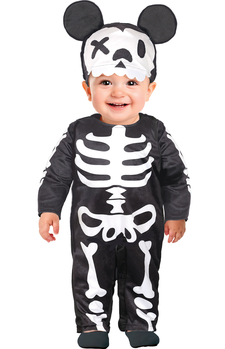 Maus Skelett Kostüm für Babys mit Mütze