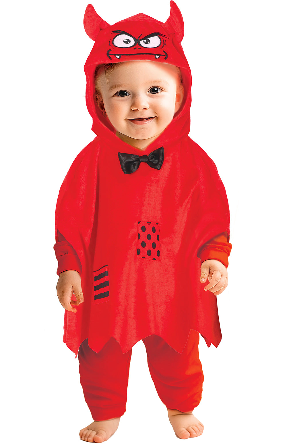 GP76191 – Daemon Poncho Baby Halloween Kapuzen – Größe: 86/92 – Farbe: Rot