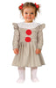 GP76197 – Clown Niedliches Halloween Outfit – Größe: 74/80, 86/92 – Farbe: Grau
