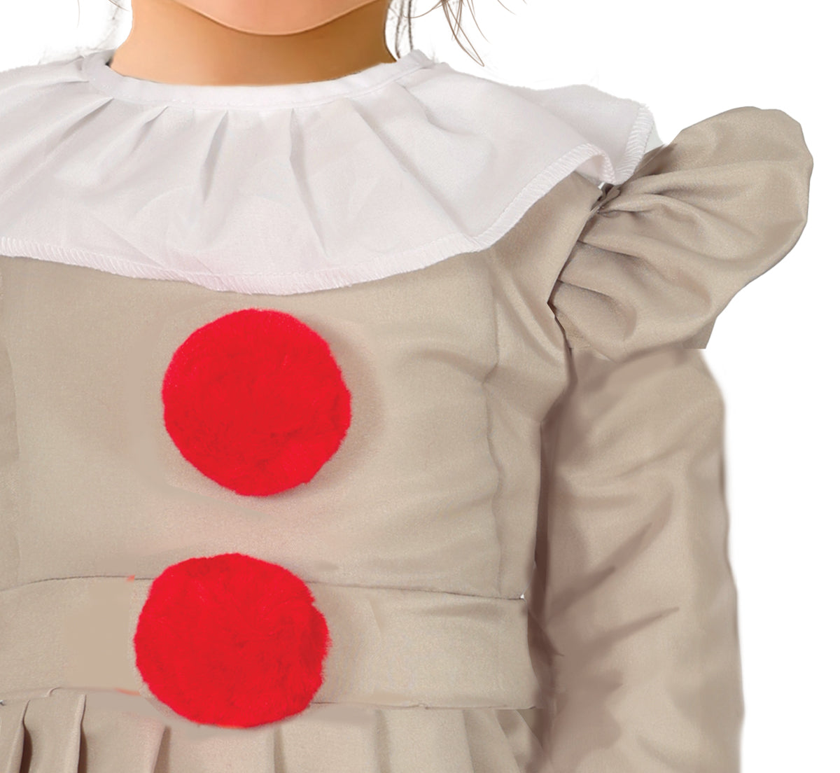 GP76197 – Clown Niedliches Halloween Outfit – Größe: 74/80, 86/92 – Farbe: Grau