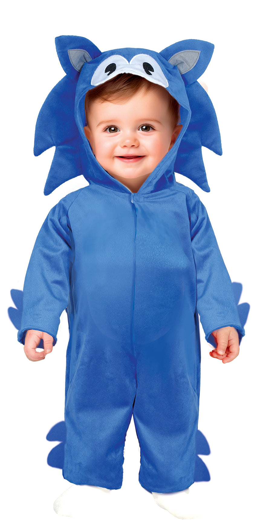 Igel Kostüm für Babys blau mit Kapuze