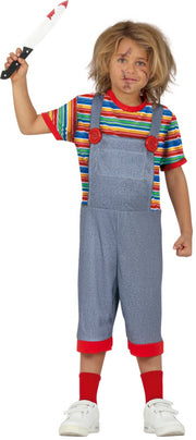 Horrorpuppe Kostüm für Jungen mit Latzhose, Bild 1