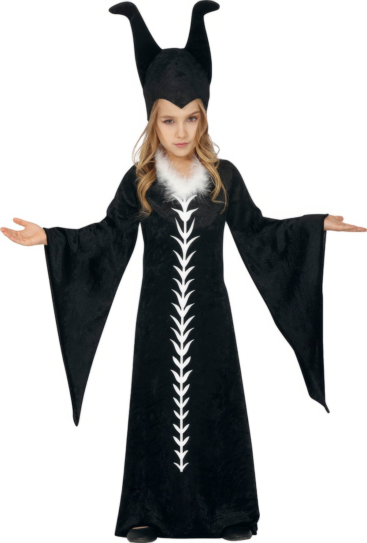 GP77036 – Hexenzarin Zaubermantel Halloween Kreation – Größe: 128/134 – Farbe: Schwarz