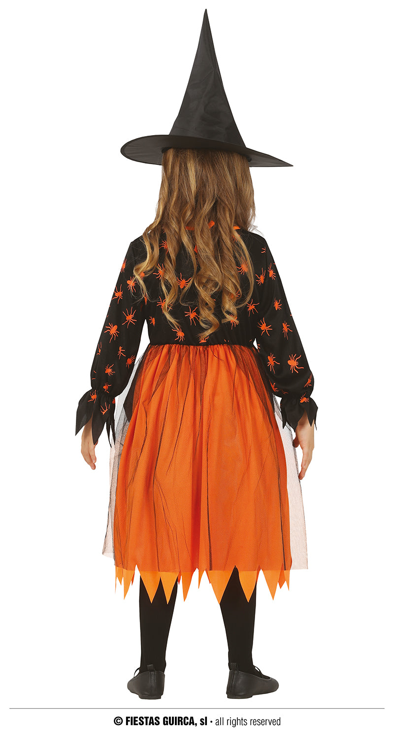 GP77079 – Hexe Kürbis Halloween Zauberin Kostüm – Größe: 140/146 – Farbe: Orange